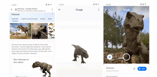Google îți aduce dinozauri în interiorul casei cu ajutorul realității augmentate