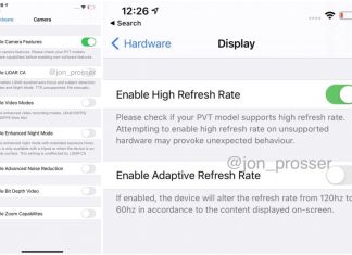Noi capturi de ecran sugerează că iPhone 12 Pro Max va avea ecran de 120Hz și senzor LiDAR