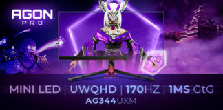 Noul monitor pentru gaming de la AGON by AOC: AGON PRO AG344UXM ultrawide cu tehnologie MiniLed și rată de reîmprospătare de 170Hz