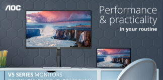 Pentru biroul elegant de acasă: AOC lansează noua gamă de monitoare V5 cu USB-C