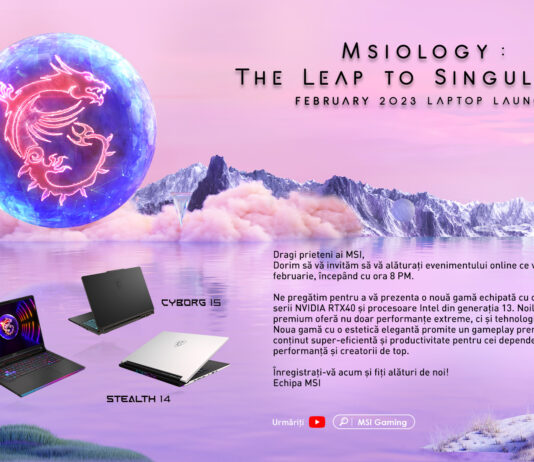 MSI anunță noua gamă de laptopuri echipate cu cele mai recente serii NVIDIA RTX40 și procesoare Intel de generația a 13a