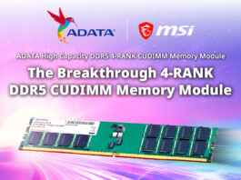 ADATA și MSI lansează primul modul de memorie DDR5 CUDIMM 4-RANK din lume