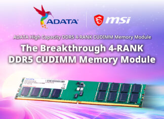 ADATA și MSI lansează primul modul de memorie DDR5 CUDIMM 4-RANK din lume